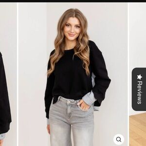 Elan Black and Gray Women's Top